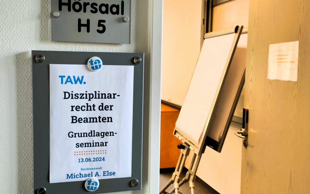 Rückblick: Erfolgreiche Seminare zum Disziplinarrecht an der TAW. in Wuppertal